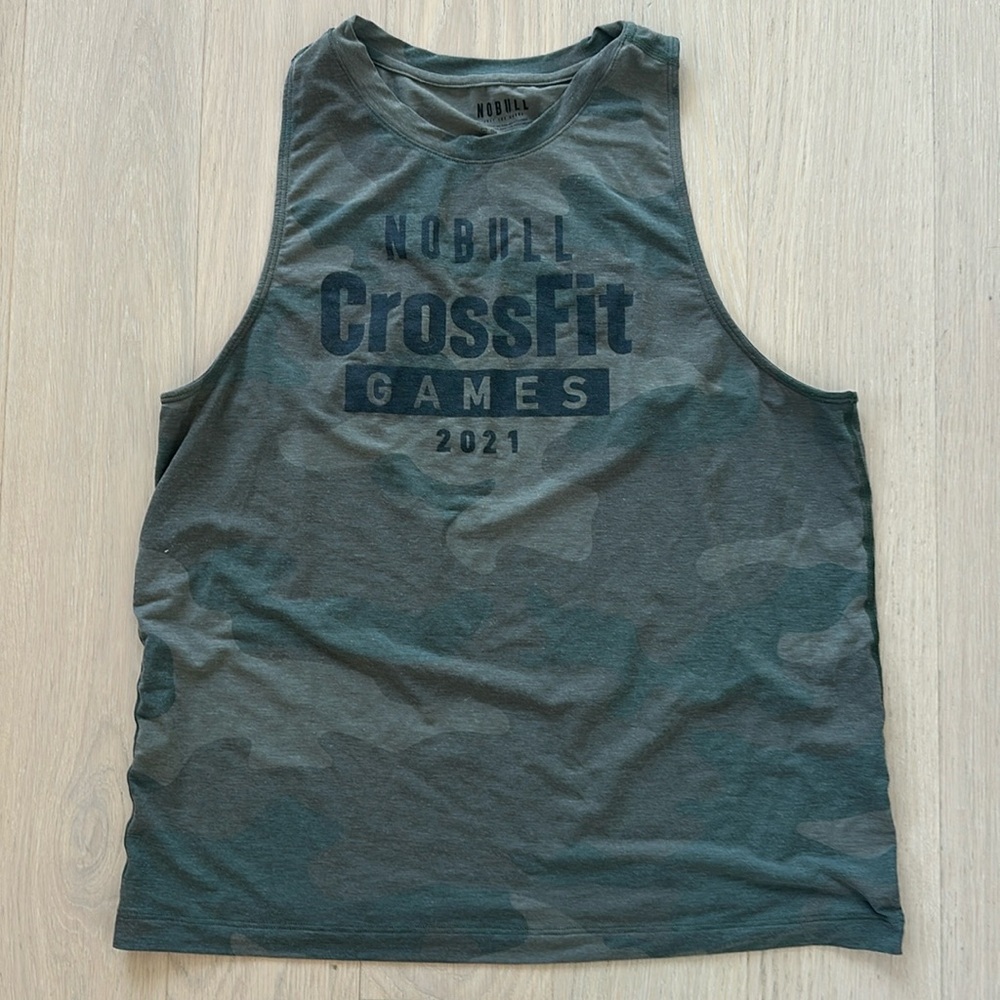 NOBULL women’s high neck tank CrossFit Games 2021 army green camo size large